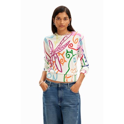 Pull léger à motifs. DESIGUAL