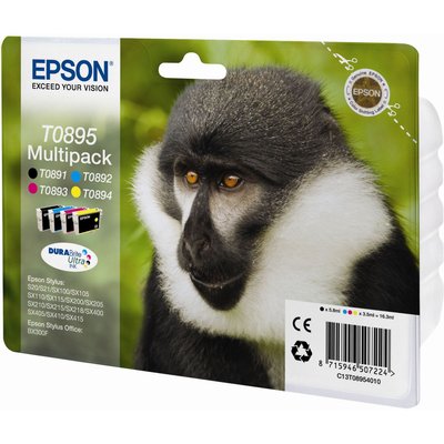 Cartouche d'encre T0895 (N C M J) série Singe EPSON