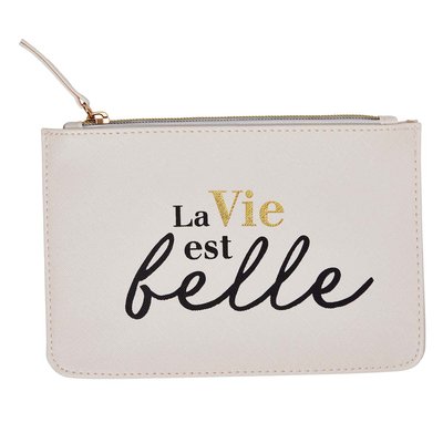 Pochette zippée LA VIE EST BELLE DRAEGER PARIS
