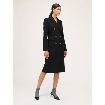 Manteau slim fit en drap de laine mélangée avec trame diagonale avec doublure intérieure MOTIVI