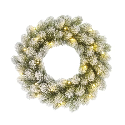 Couronne de Noël enneigée avec LED Ø45 cm NAGOYA BLACK BOX TREES