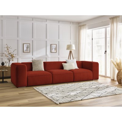 Canapé droit fixe 3 places en tissu texturé, ZEPHYR BOBOCHIC