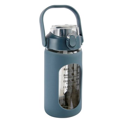 Bouteille en verre et silicone avec paille et housse 1L 5FIVE SIMPLY SMART