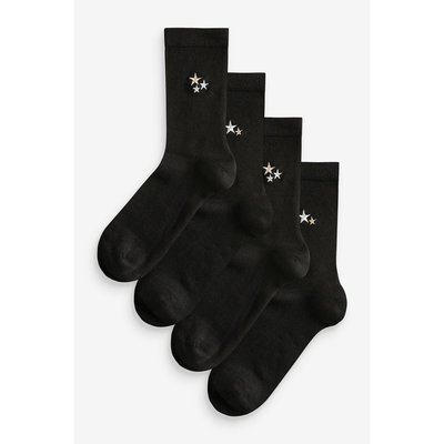 Chaussettes à motif brodé, lot de 4 NEXT