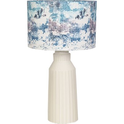 lampe en céramique blanche avec abat jour motif  élégant RECOLLECTION