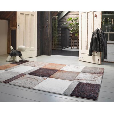 Tapis velours ras à motif carrés , MIRAGE WECON HOME