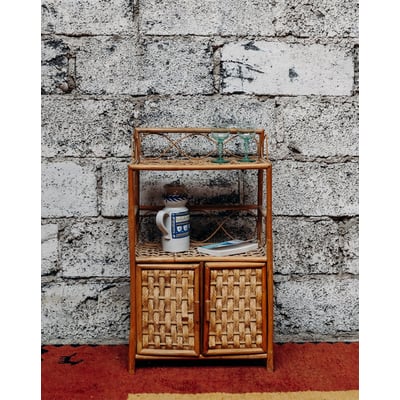 Meuble de rangement en rotin Michel N°120 - Bon état DEBONGOUT