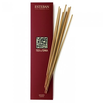 Parfum d'intérieur - Encens indiens 20 bâtonnets teck et tonka ESTEBAN