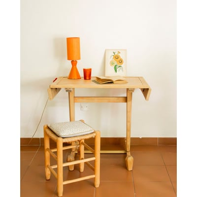 Table à manger bistro en bois à rabats Denise N°1362 - Bon état DEBONGOUT