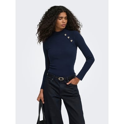 Tight High Neck Button Detail Jumper ONLY