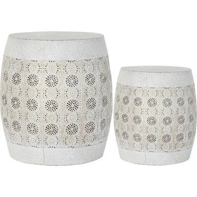 Table d'appoint métal, vieilli (lot de 2) RECOLLECTION
