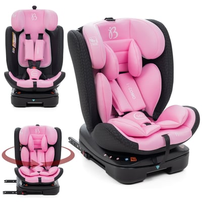 Bebelissimo - Siège auto Isofix - pivontant 360 ° - 40-150 cm -  0-36kg  i- COMO rose BEBELISSIMO J'AIME