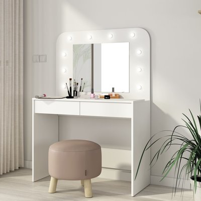 Coiffeuse avec miroir et LED TERRE DE NUIT