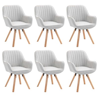 Lot de 6 fauteuil de salle à manger rotatif scandinave, CARSON MEUBLES COSY