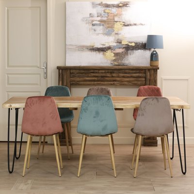 Table à manger bois massif naturel plateau en 2 parties 200x100cm HAWAI PIER IMPORT