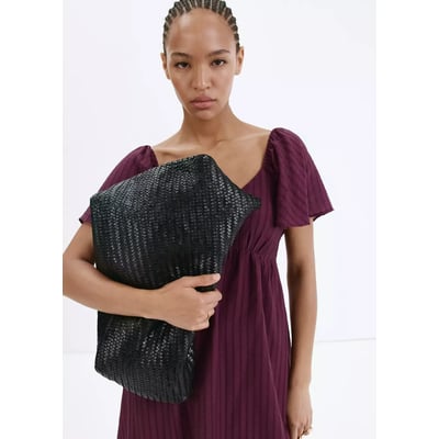 Robe texture avec détail froncé MANGO