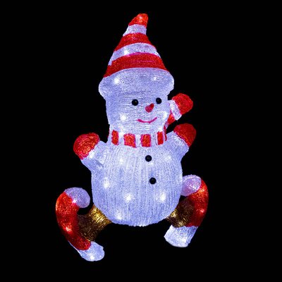 Bonhomme de neige avec patins lumineux extérieur H50cm 60 LED + transfo FEERIC LIGHTS & CHRISTMAS