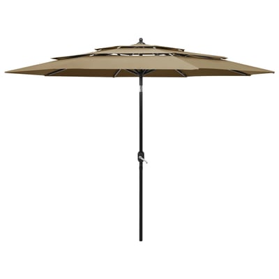 Parasol à 3 niveaux avec mât en aluminium 3 mètres HOME MAISON