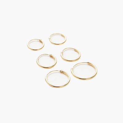 Set 3 paires petites créoles dorées argent 925 BALABOOSTE