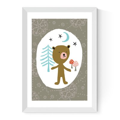 Bear in Forest by Becky Baur Print EAST END PRINTS
