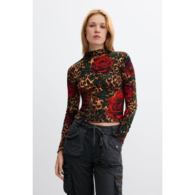 t-shirt côtelée à imprimé animal DESIGUAL