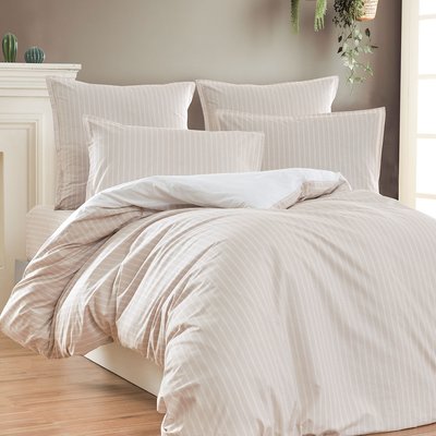 Parure housse de couette percale de coton avec 2 taies 65x65 cm LINQUIST SENSEI MAISON