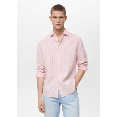 Chemise lin à rayures regular-fit MANGO MAN