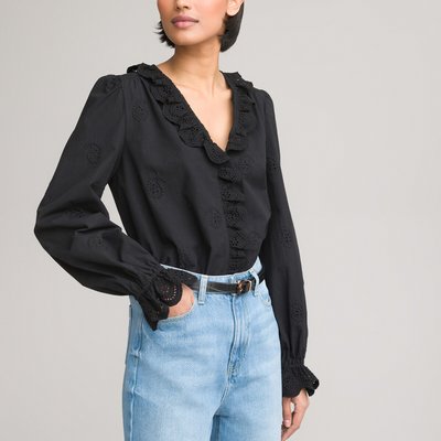 Блузка с воланами с вышивкой LA REDOUTE COLLECTIONS