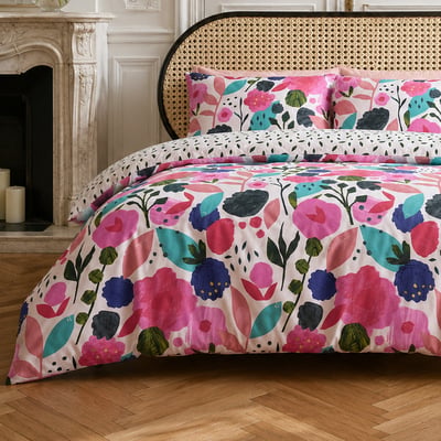 Parure housse de couette en percale de coton floral printemps, KATE MERRIT C DESIGN HOME TEXTILE
