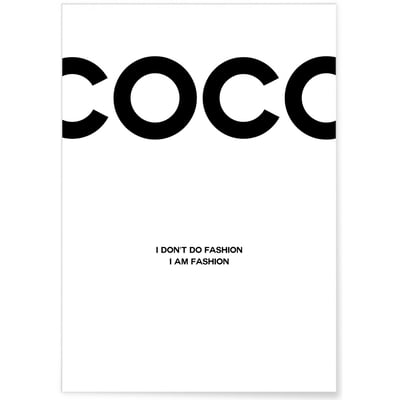 Affiche Coco 'I am fashion' L'AFFICHERIE