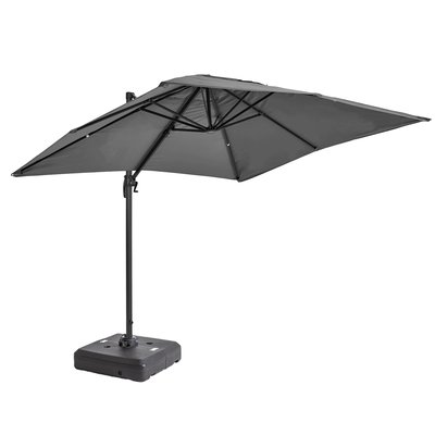 Parasol déporté rotatif 360° 2 x 3m et dalle à lester sur roues, AMALYA OVIALA