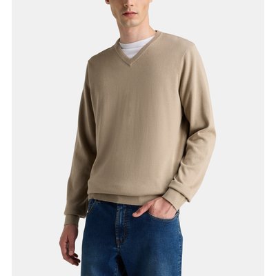 Pull beige homme col v La Redoute