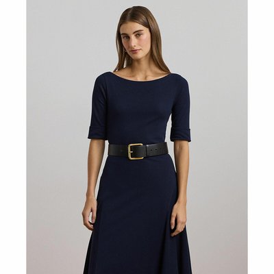 Halflange jurk met boothals en elleboogmouwen LAUREN RALPH LAUREN