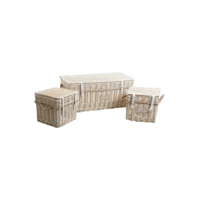 Malles carrées en osier blanchi (Lot de 3) AUBRY GASPARD