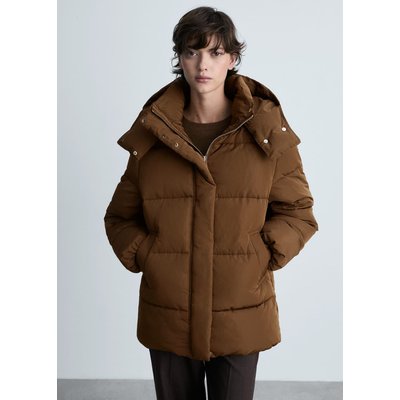 Anorak midi matelassé capuche MANGO