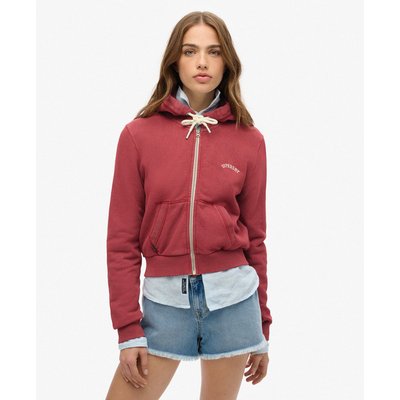Sweat à capuche court zippé à logo Essential SUPERDRY