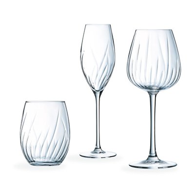 Ensemble 12 verres à pied et gobelets Swirly - Cristal d'Arques CRISTAL D ARQUES