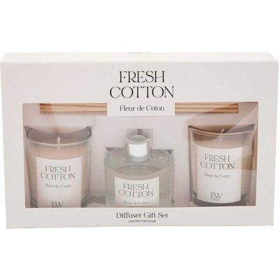 Coffret 2 bougies parfumée et diffuseur 50ml Senteur coton JARDINDECO