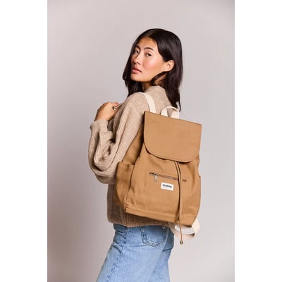 Sac à Dos En Cuir De Chèvre Véritable Fait Main - Marron - Taille Large - Style Vintage Années 90 - Inde
