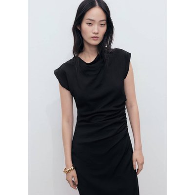 Robe droite drapée MANGO