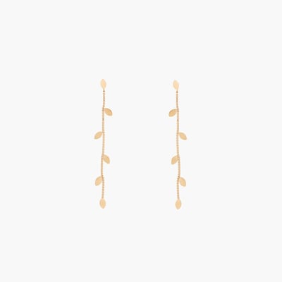 Longues boucles d'oreilles petites feuilles acier inoxydable BALABOOSTE