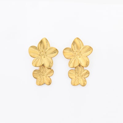 Boucles d'oreilles 2 fleurs Acier inoxydable BALABOOSTE