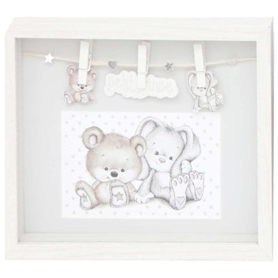 Cadre blanc en bois bébé pour photo 10 x 15 cm Petit prince JARDINDECO
