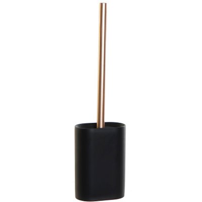 Brosse WC résine noire 10x6x40cm WADIGA