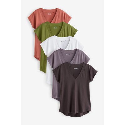 T-shirt à mancherons et col v, lot de 5 NEXT