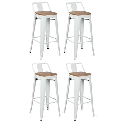 Tabouret de bar en métal laqué et bois d'orme huilé (Lot de 4) AUBRY GASPARD