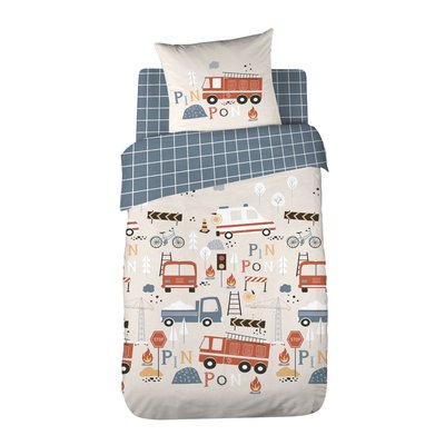 Parure de lit enfant Pompier - 100% polyester 72g/m² TOILINUX