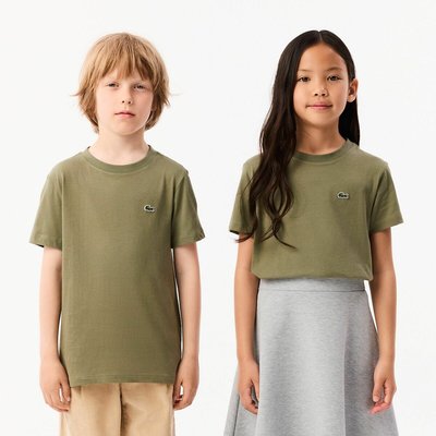 Embroidered Logo Cotton T-Shirt with Short Sleeves LACOSTE