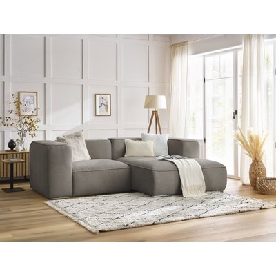 Canapé d'angle fixe 3 places en tissu texturé, ZEPHYR BOBOCHIC