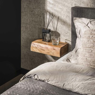 Petite table de chevet murale en bois massif 1 tiroir MELBOURNE PIER IMPORT